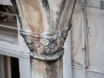 ...coronate da capitelli decorati con motivi vegetali